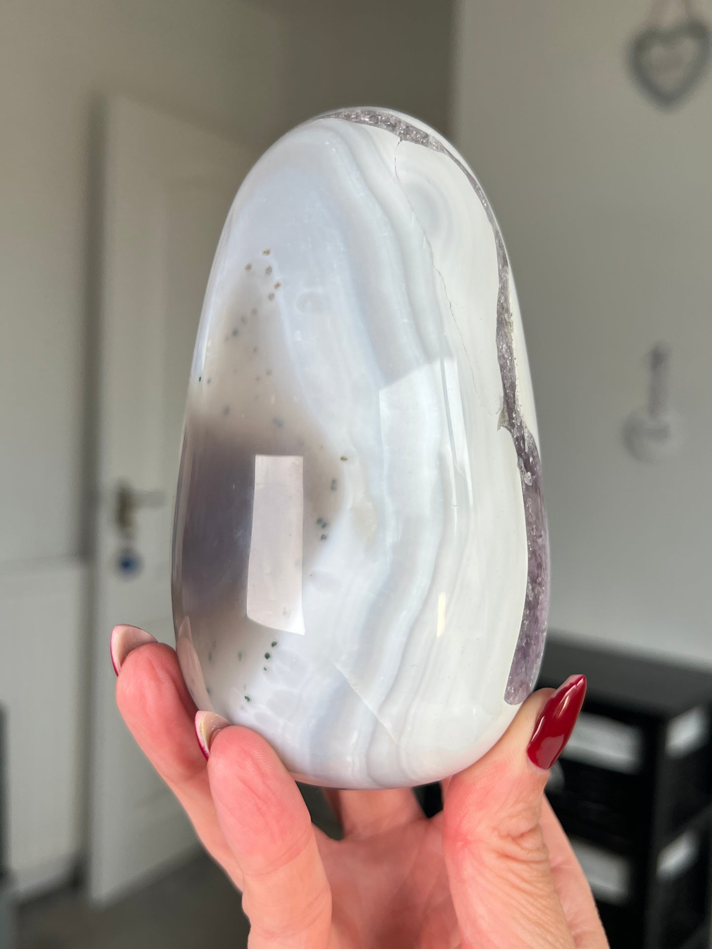 Amethyst Agate Egg With Stand