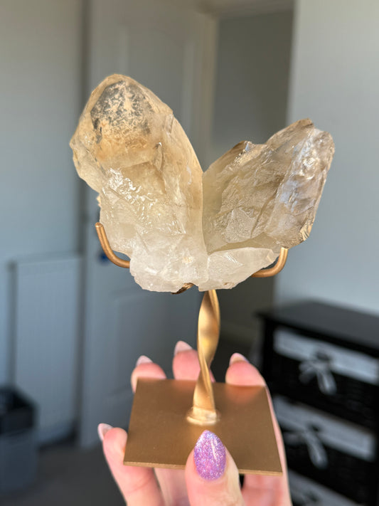 Natural Unpolished Citrine On Stand