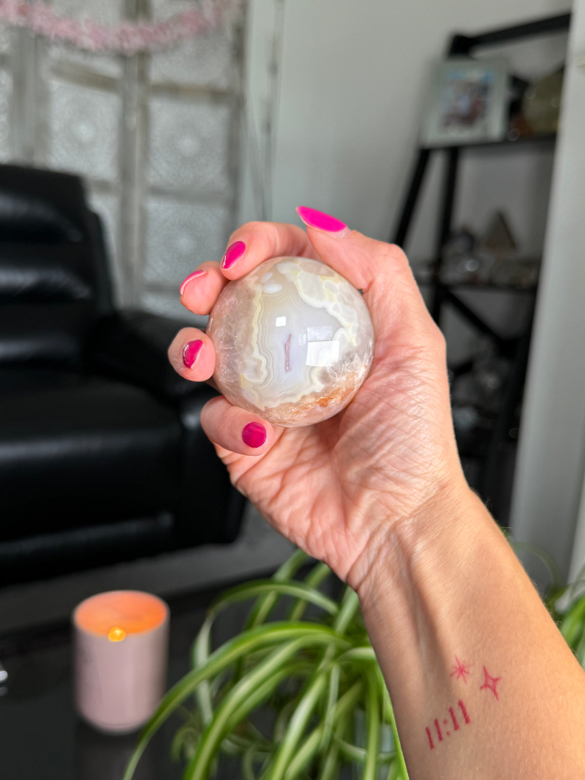 Flower Agate Sphere