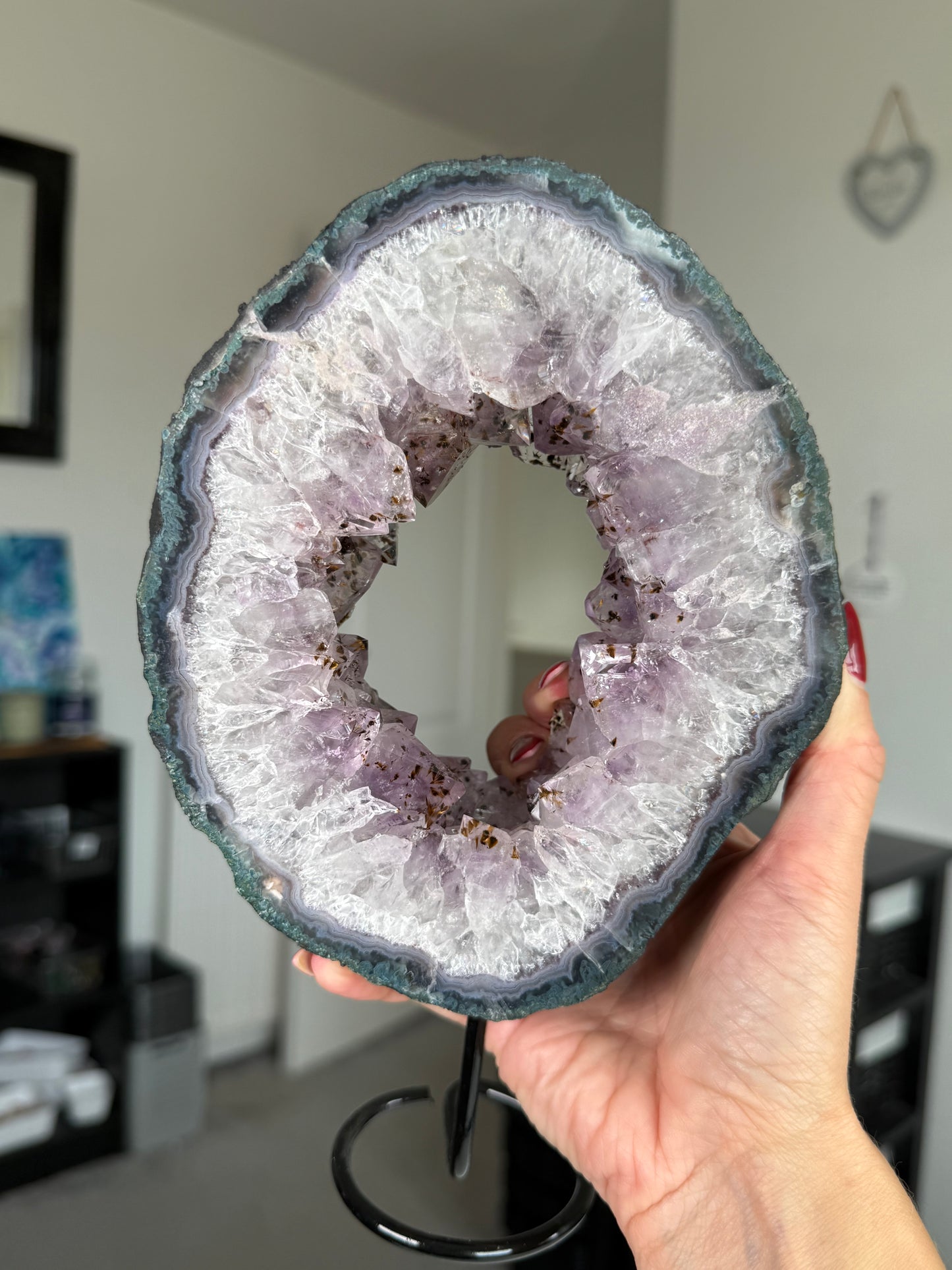 Amethyst Portal On Fixed Black Stand