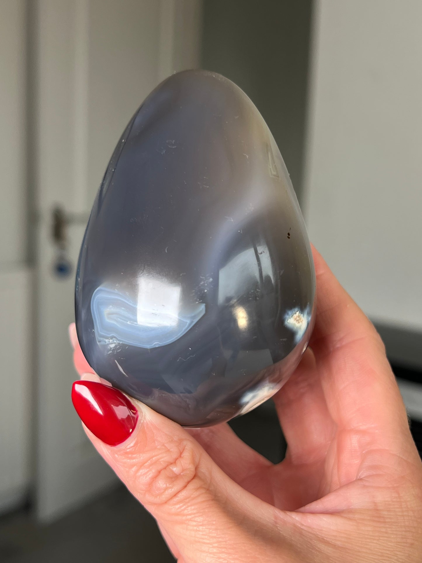 Orca Agate Egg With Stand