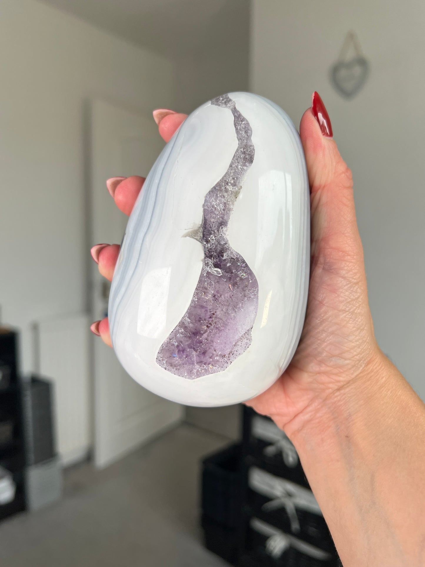 Amethyst Agate Egg With Stand