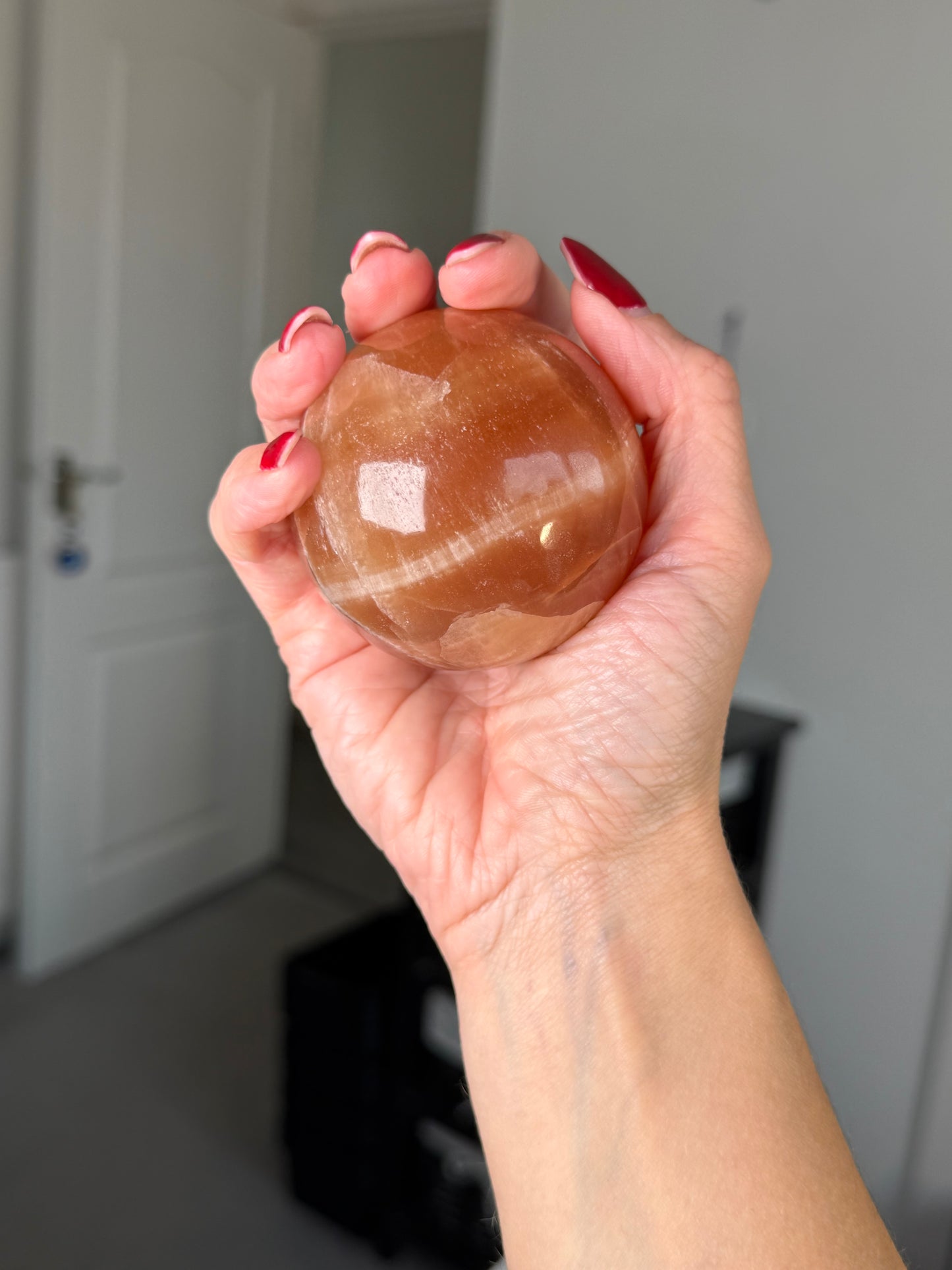 Imperfect Honey Calcite Sphere