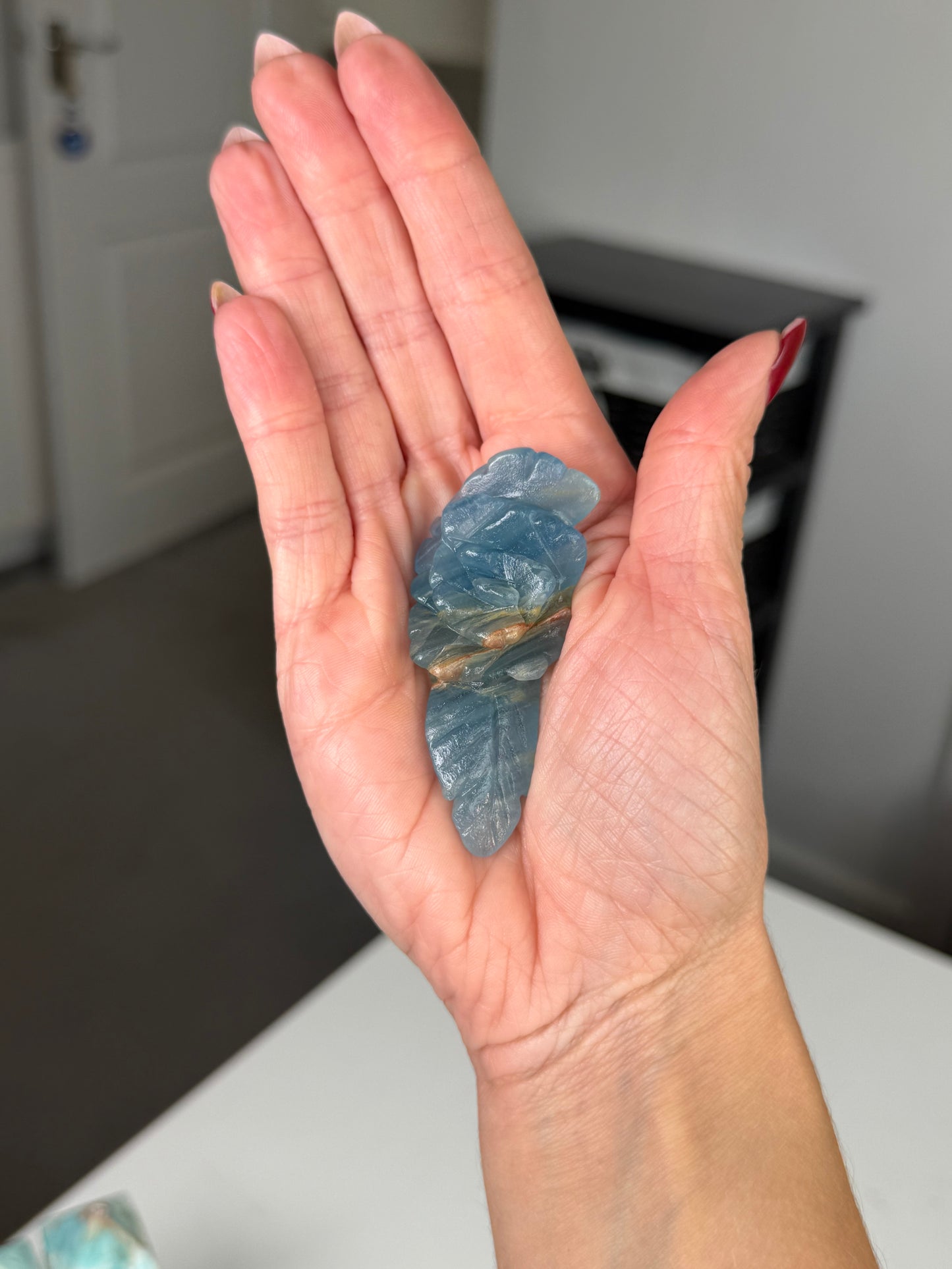 Blue Onyx Flower With Stand