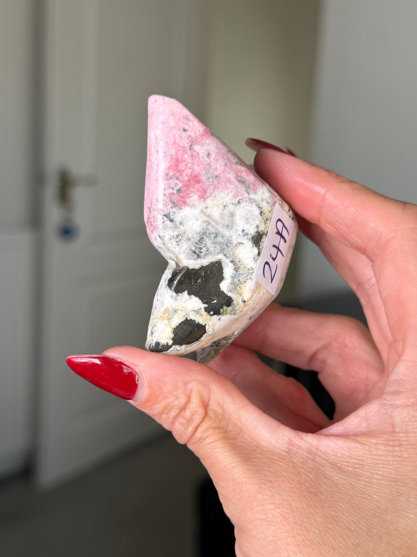 Peruvian Rhodonite Butterfly With Stand