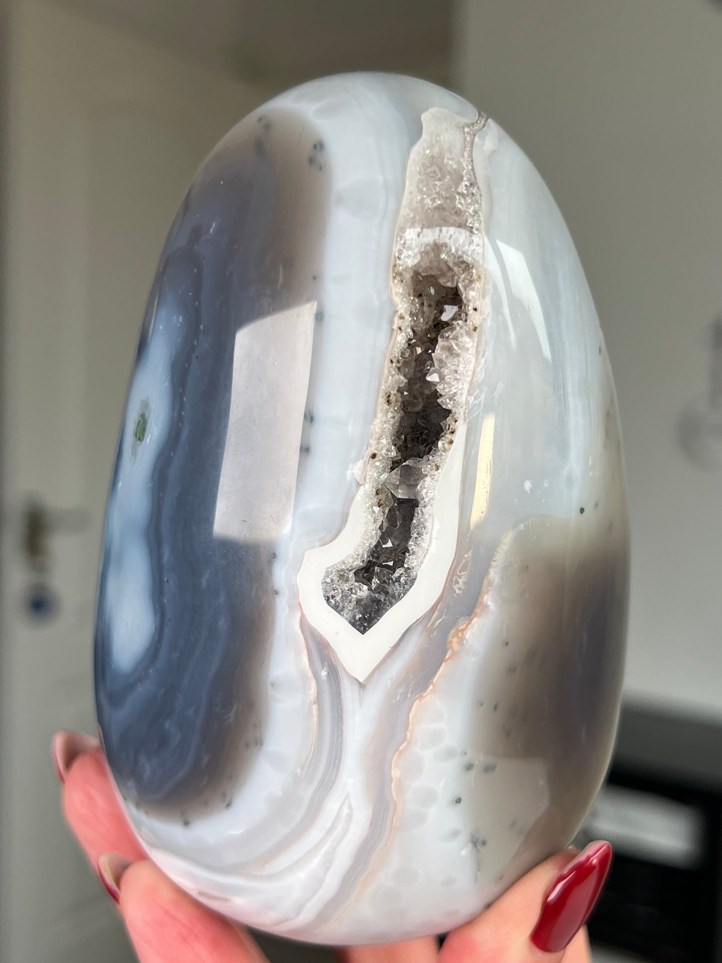 Amethyst Agate Egg With Stand