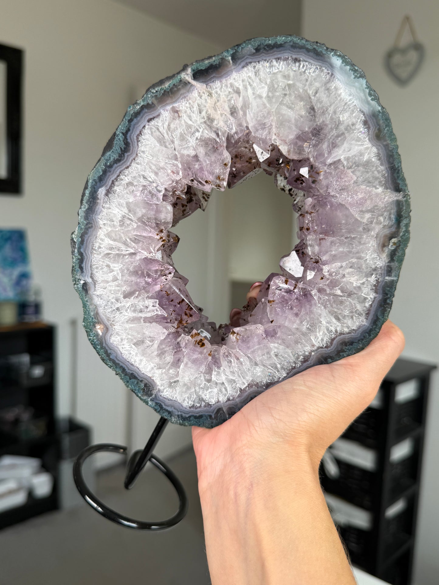 Amethyst Portal On Fixed Black Stand