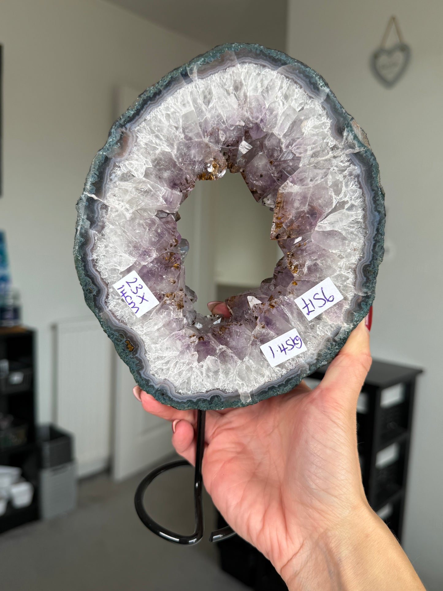 Amethyst Portal On Fixed Black Stand