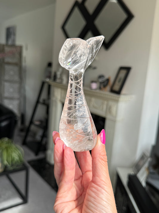 Master Carved Mermaid Tail - Clear Quartz