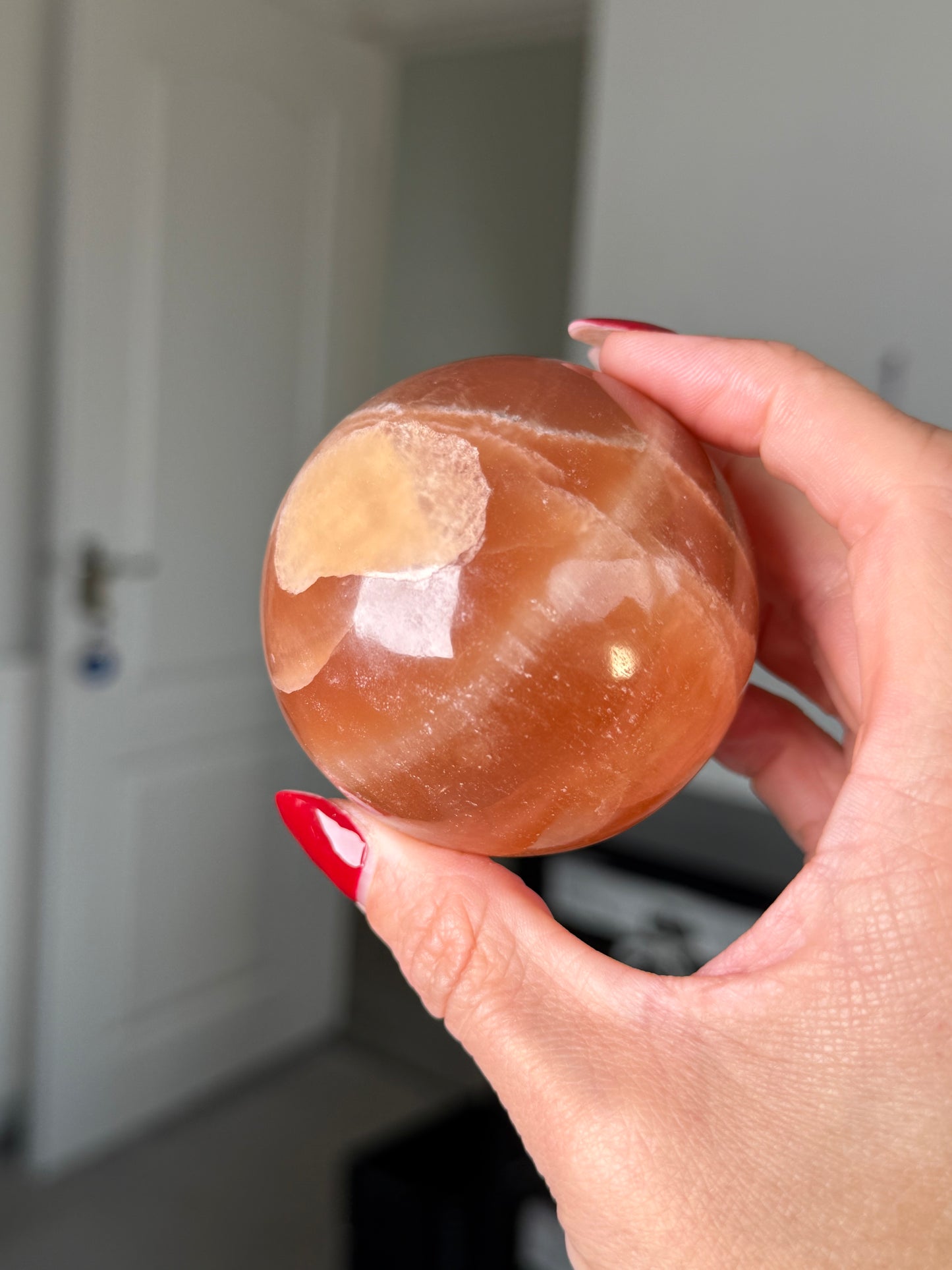 Imperfect Honey Calcite Sphere