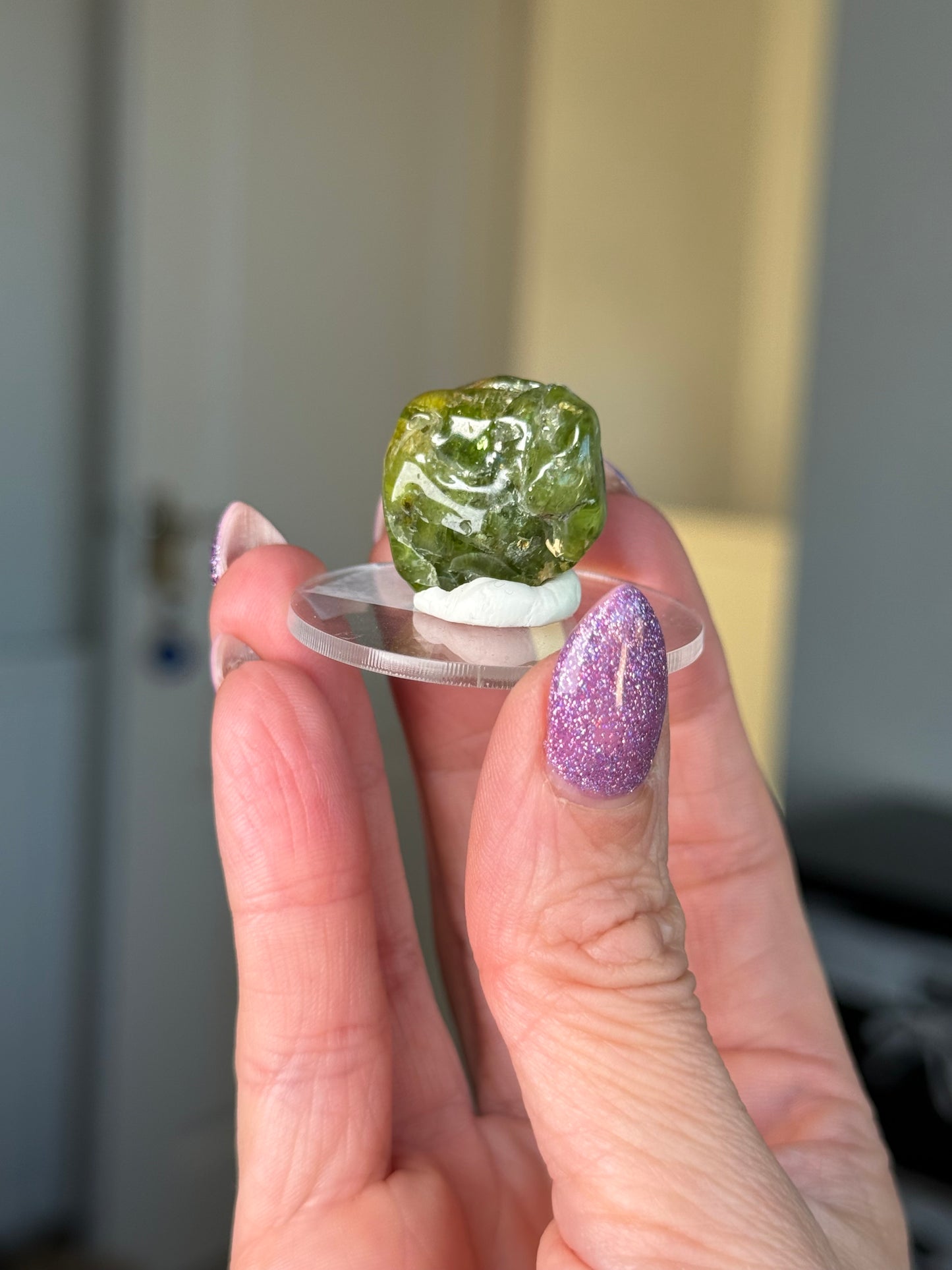 Peridot Tumble On Stand