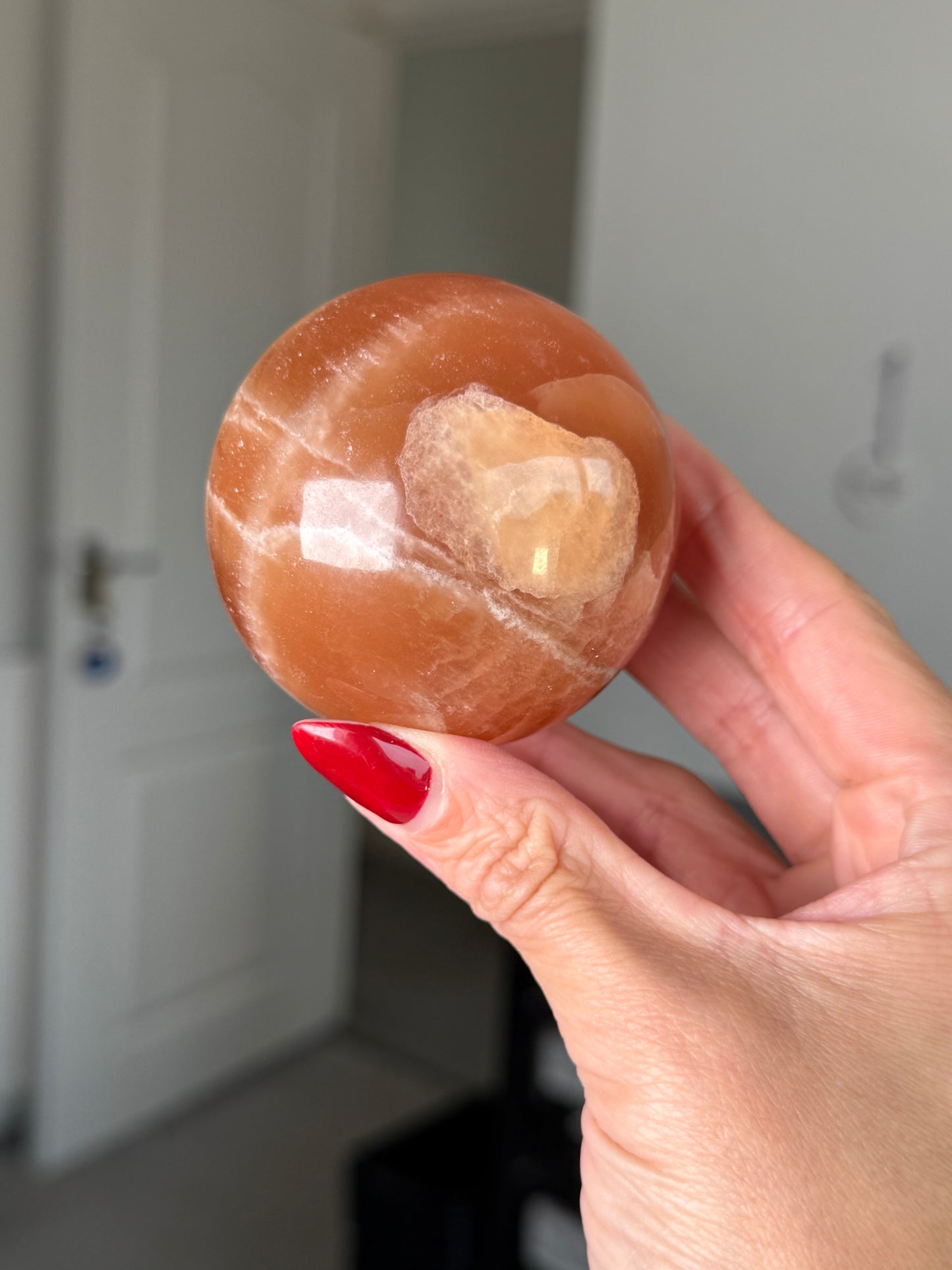 Imperfect Honey Calcite Sphere