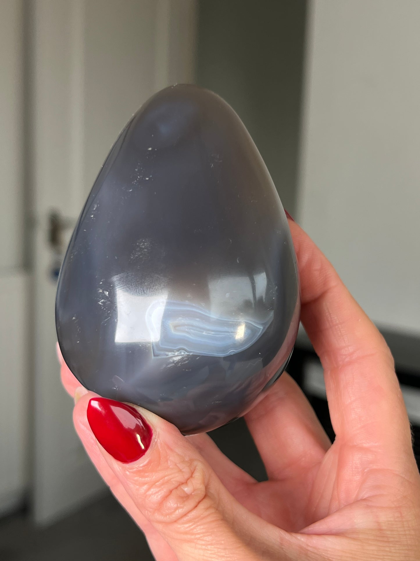 Orca Agate Egg With Stand