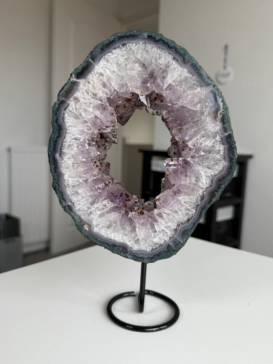Amethyst Portal On Fixed Black Stand