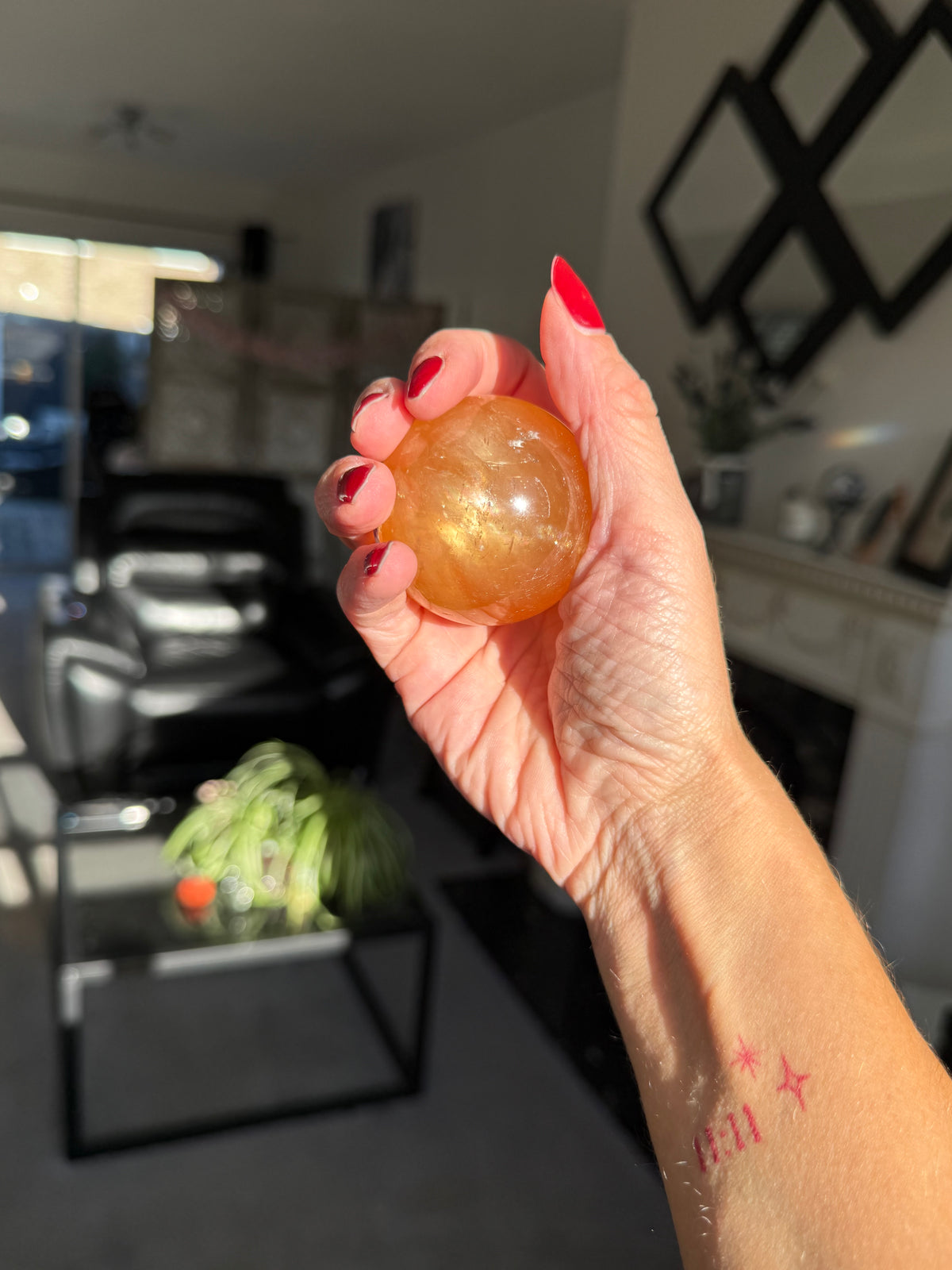 Honey Calcite Sphere - Imperfect