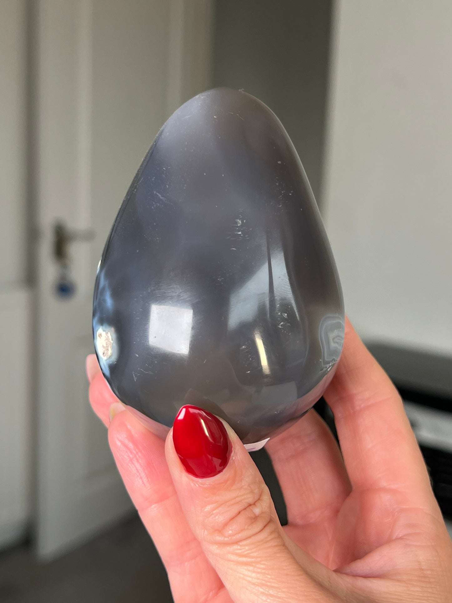 Orca Agate Egg With Stand
