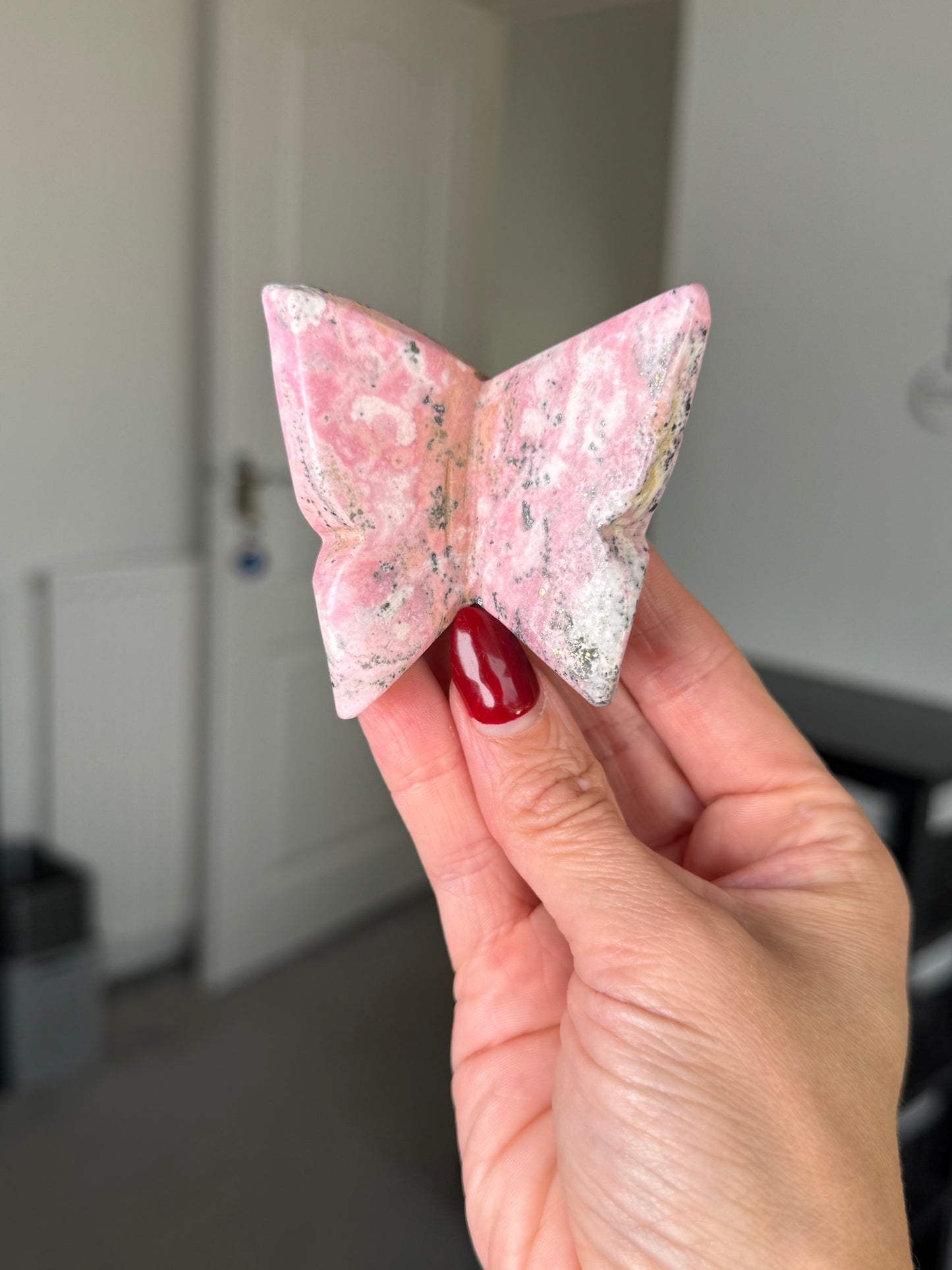 Peruvian Rhodonite Butterfly With Stand