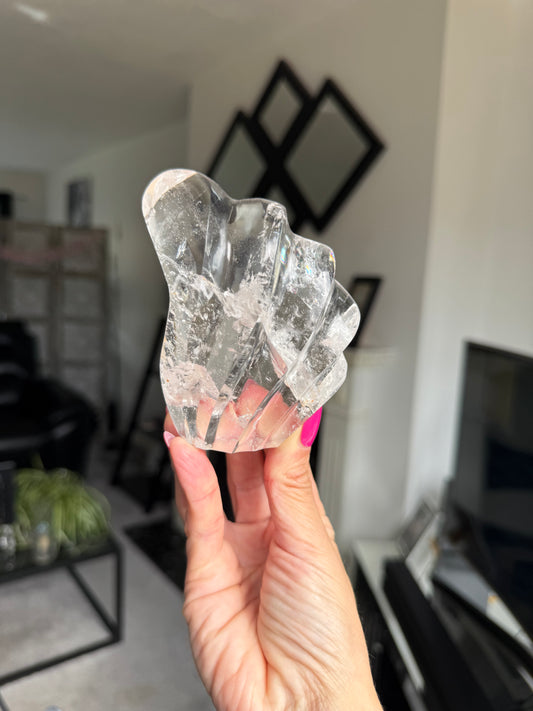 Master Carved Clear Quartz Wave