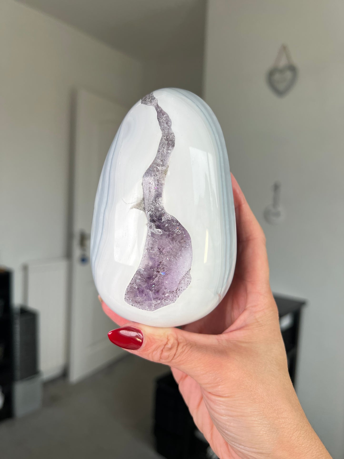 Amethyst Agate Egg With Stand