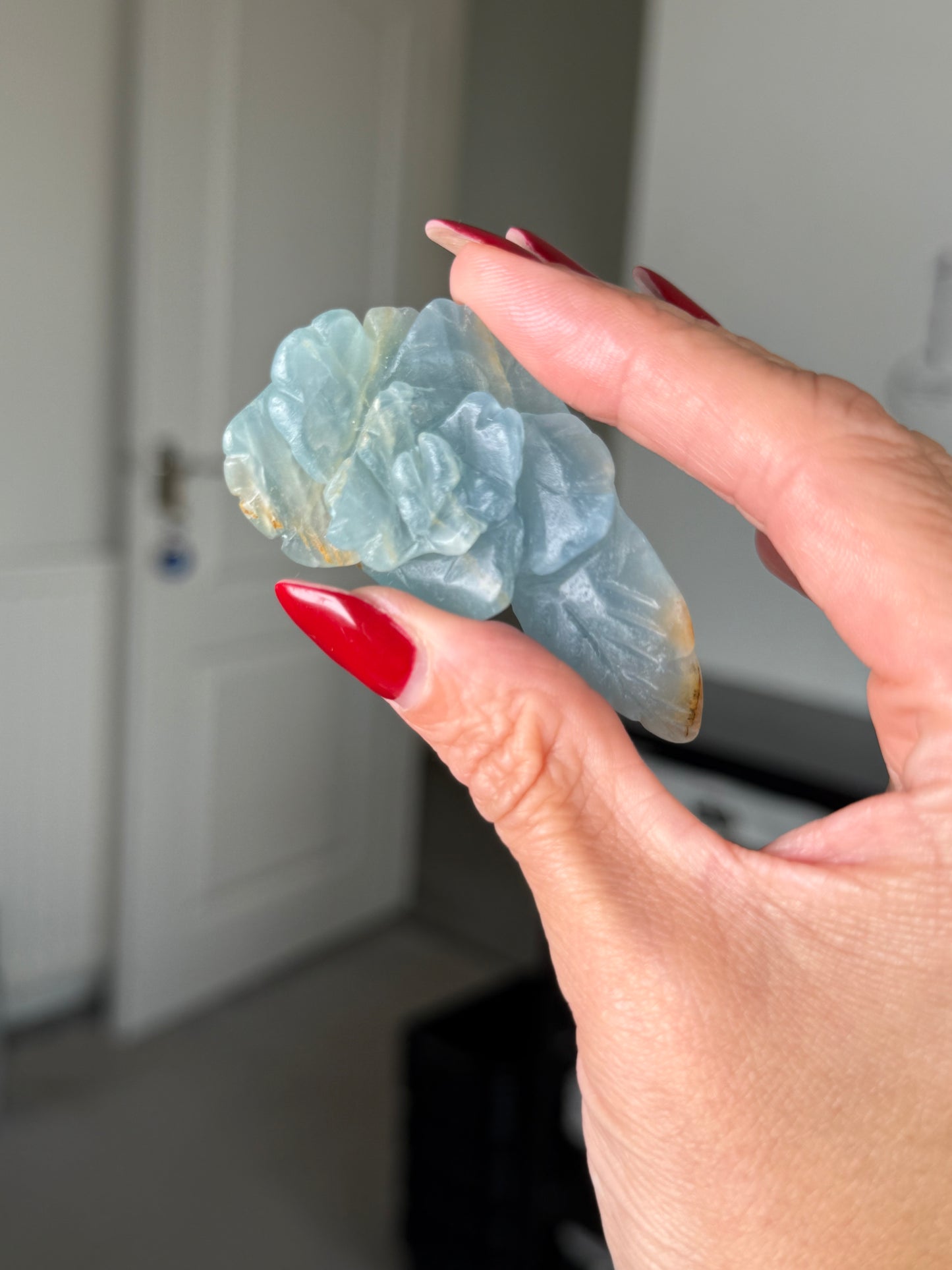 Blue Onyx Flower With Stand
