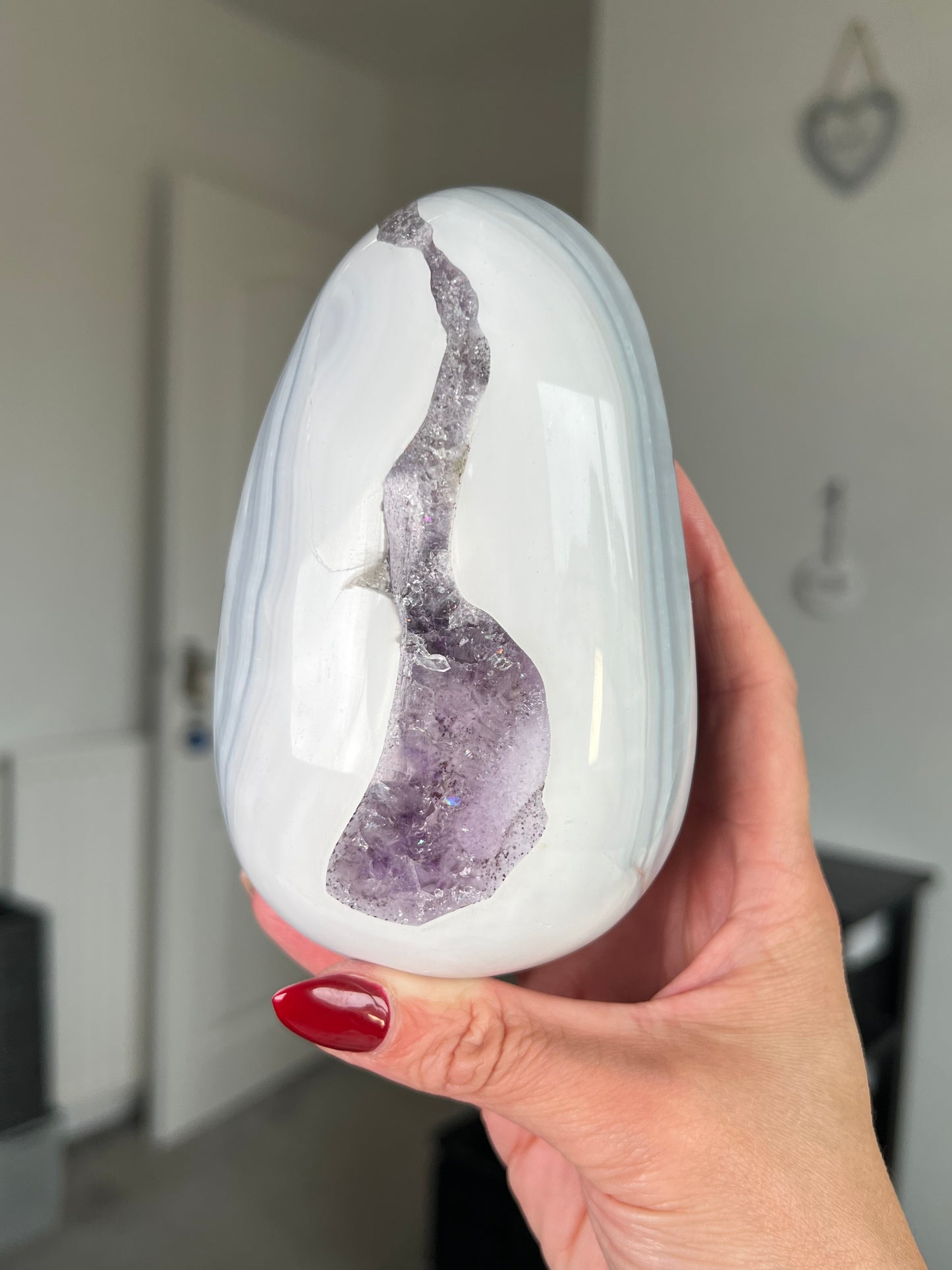Amethyst Agate Egg With Stand
