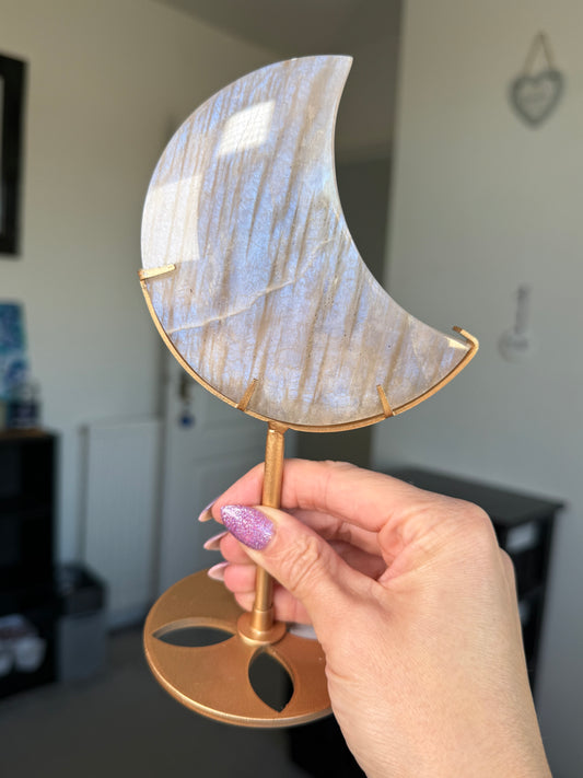 Moonstone Moon On Gold Stand