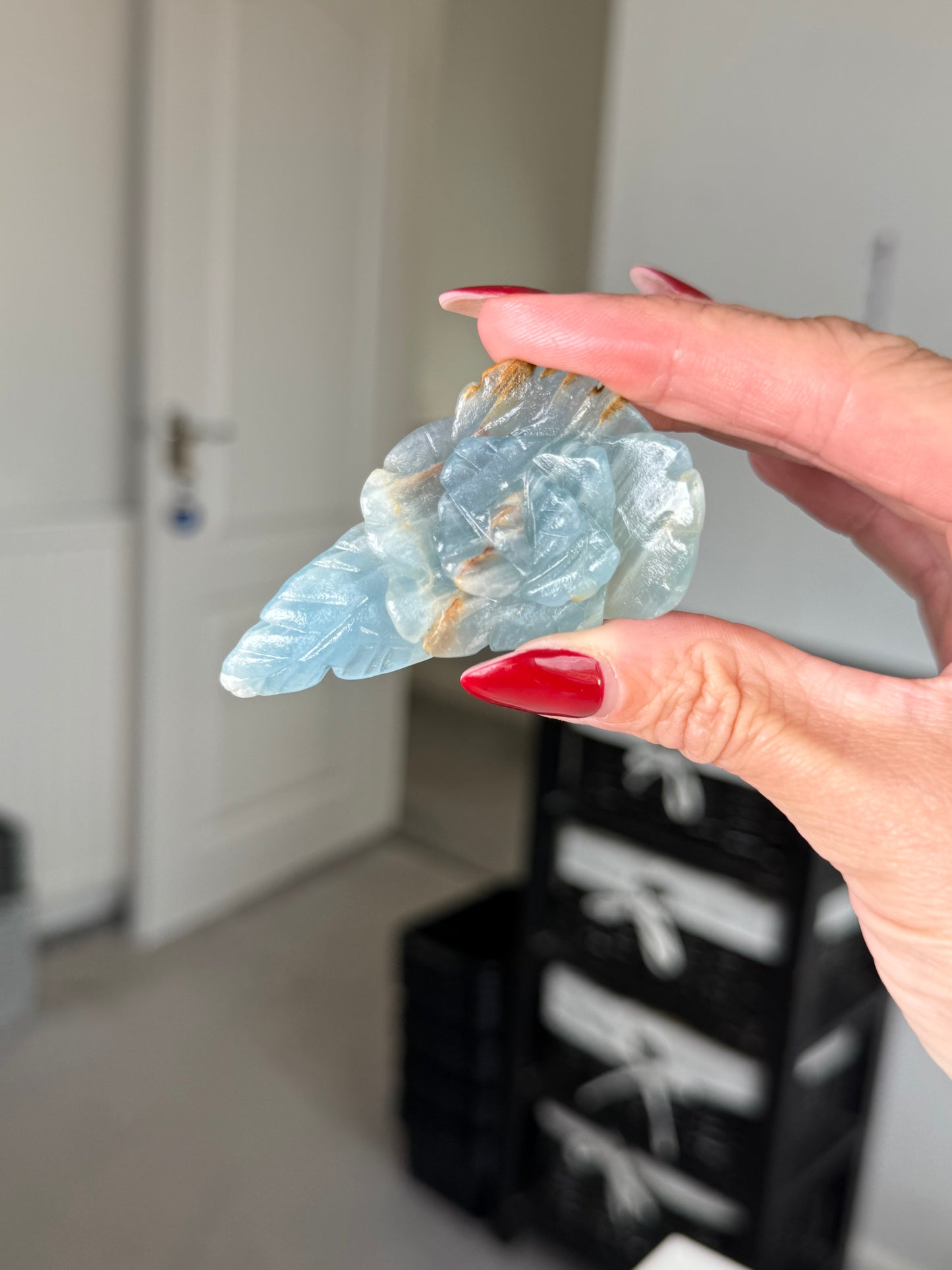 Blue Onyx Flower With Stand