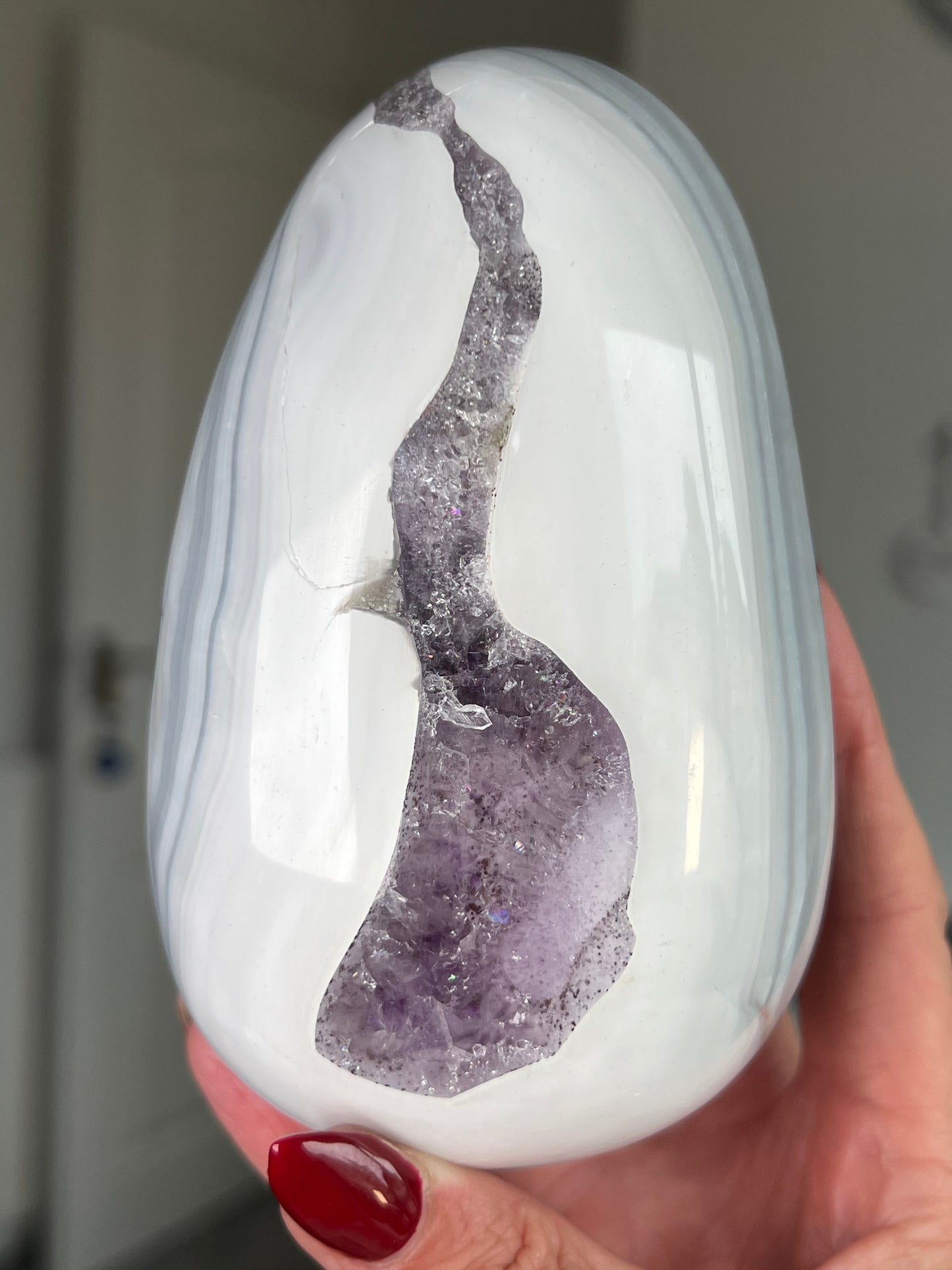 Amethyst Agate Egg With Stand