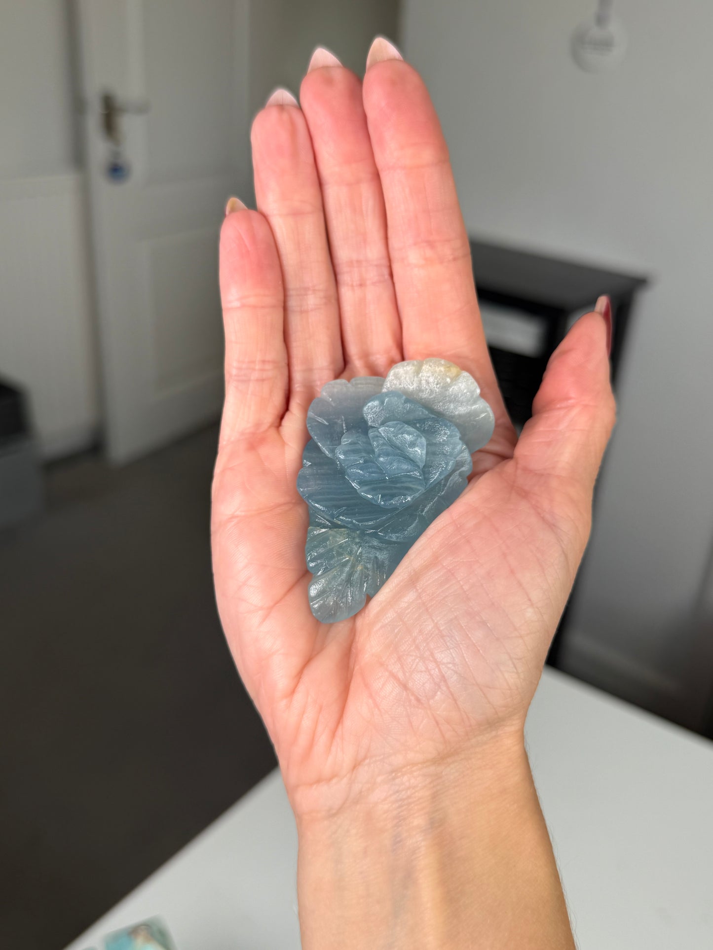 Blue Onyx Flower With Stand