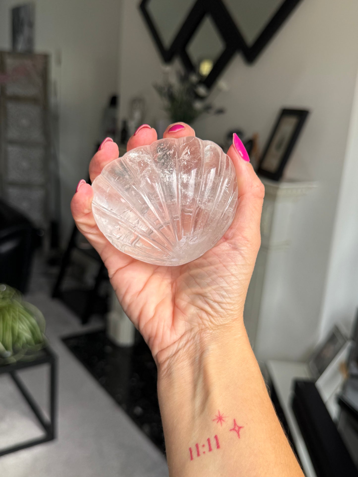 Master Carved Clear Quartz Shell