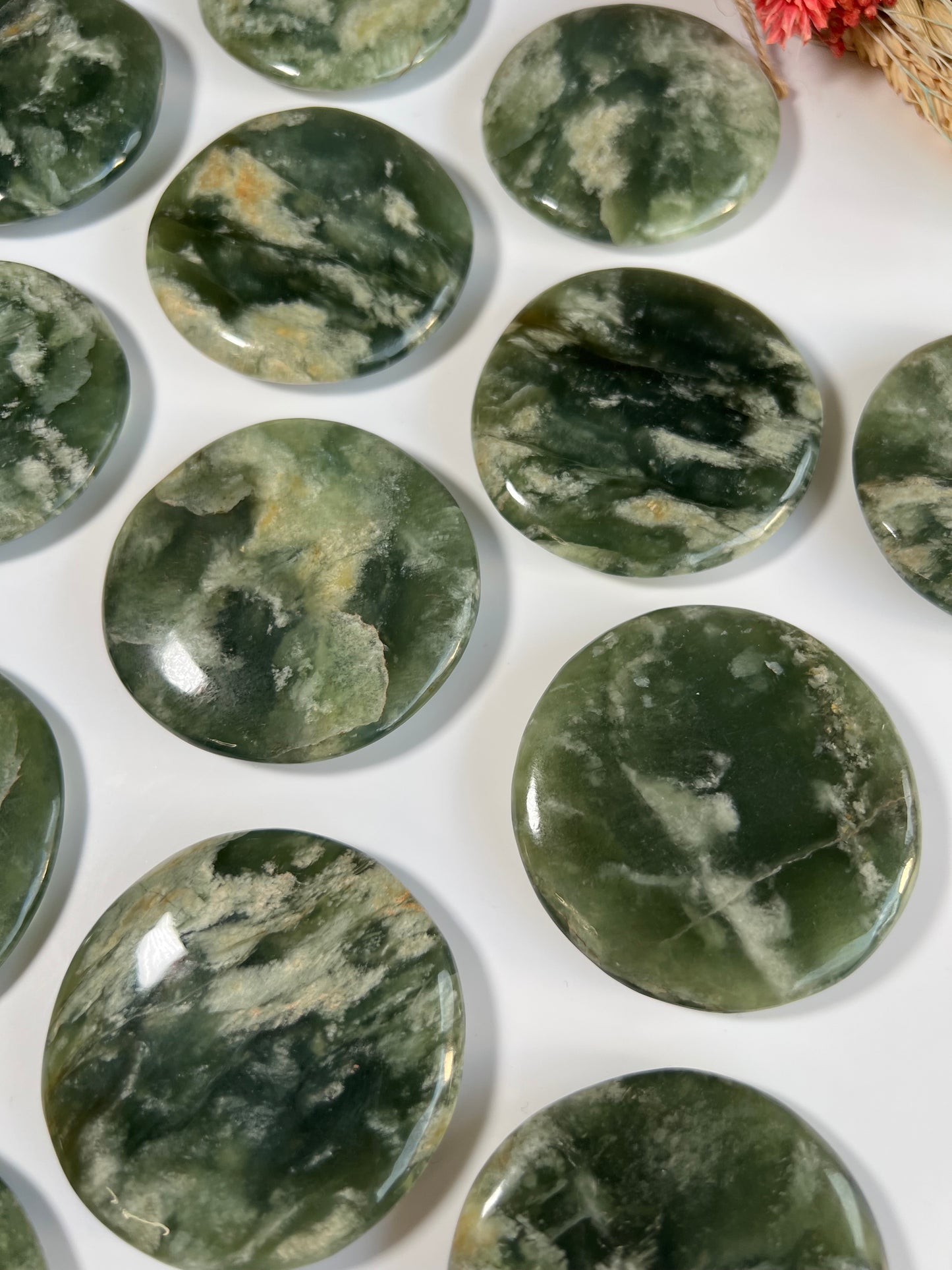 Grape Serpentine Palm Stones