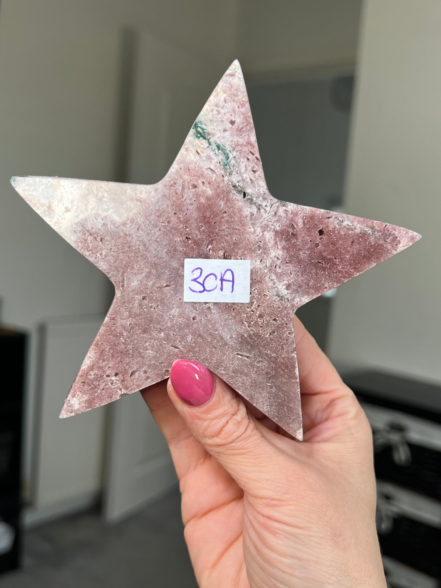 Pink Amethyst Star With Stand
