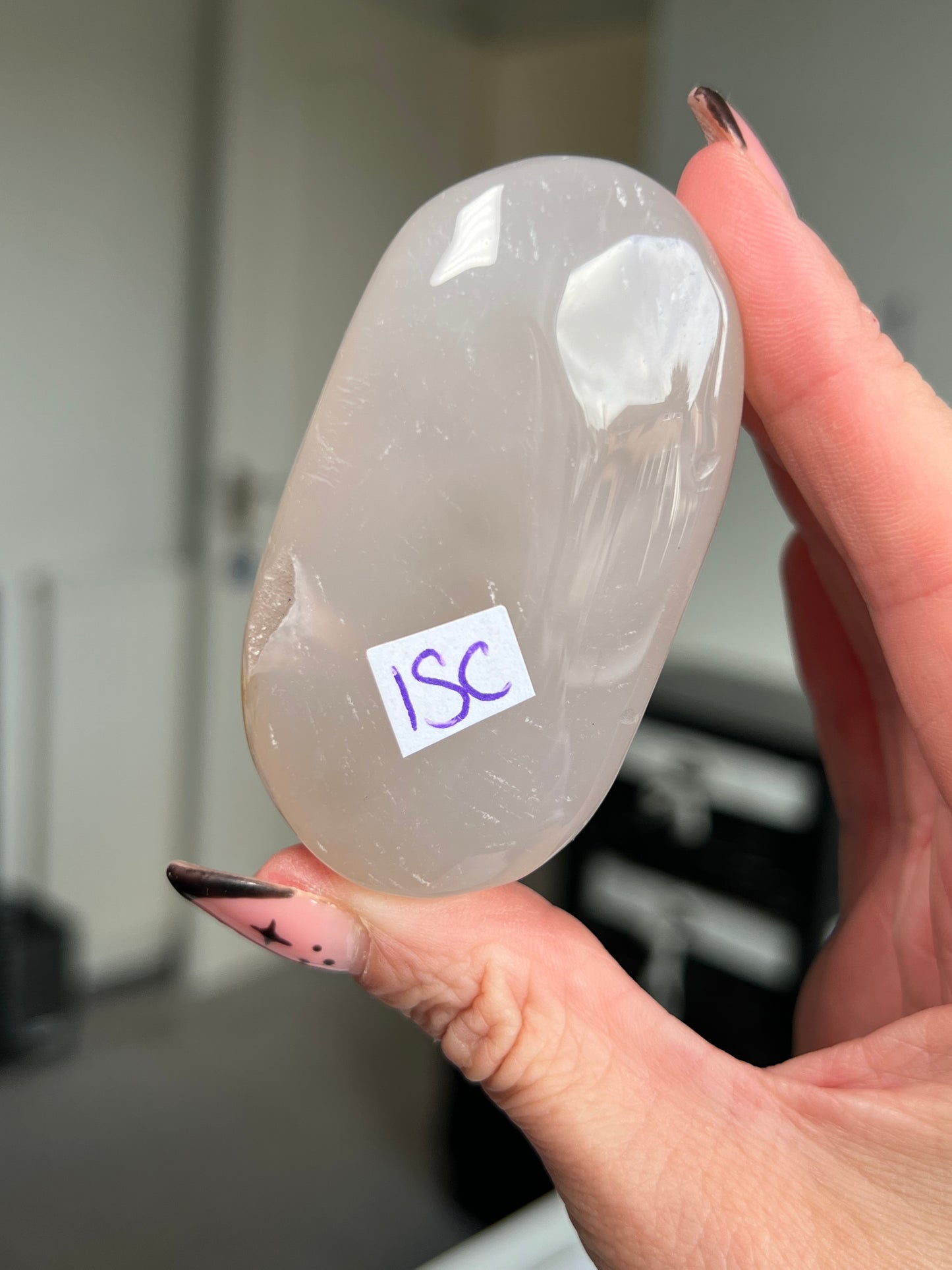 Flower Agate Palm Stone