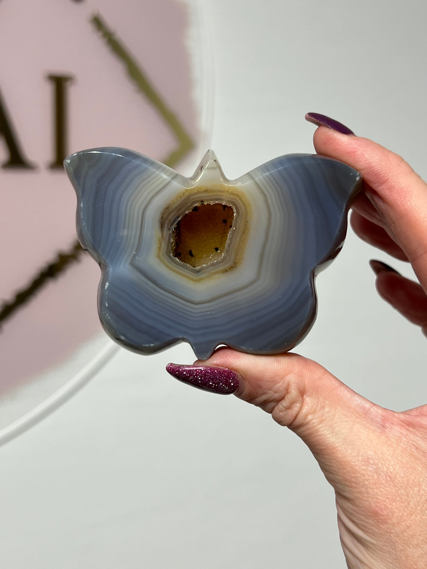 Agate Butterfly With Stand