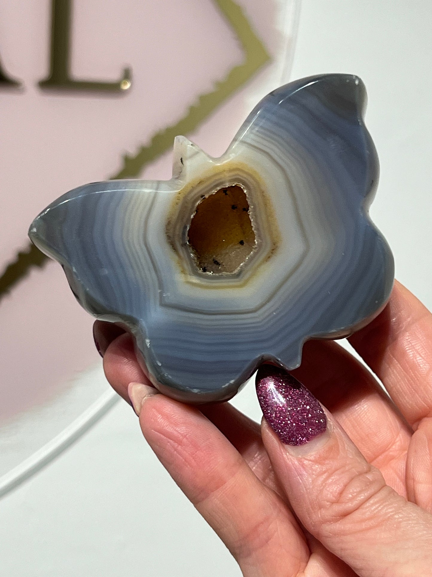 Agate Butterfly With Stand