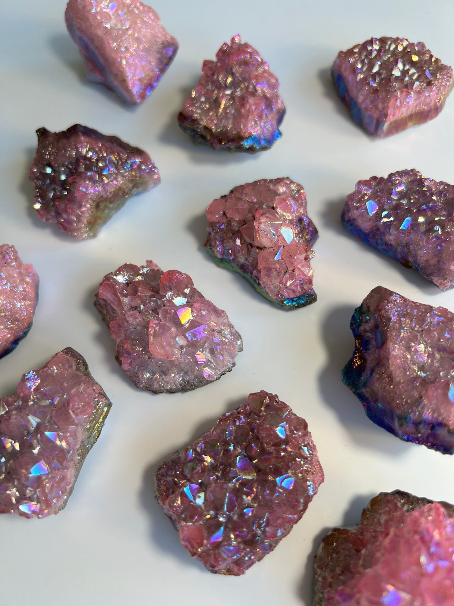 Candy Aura Amethyst Clusters