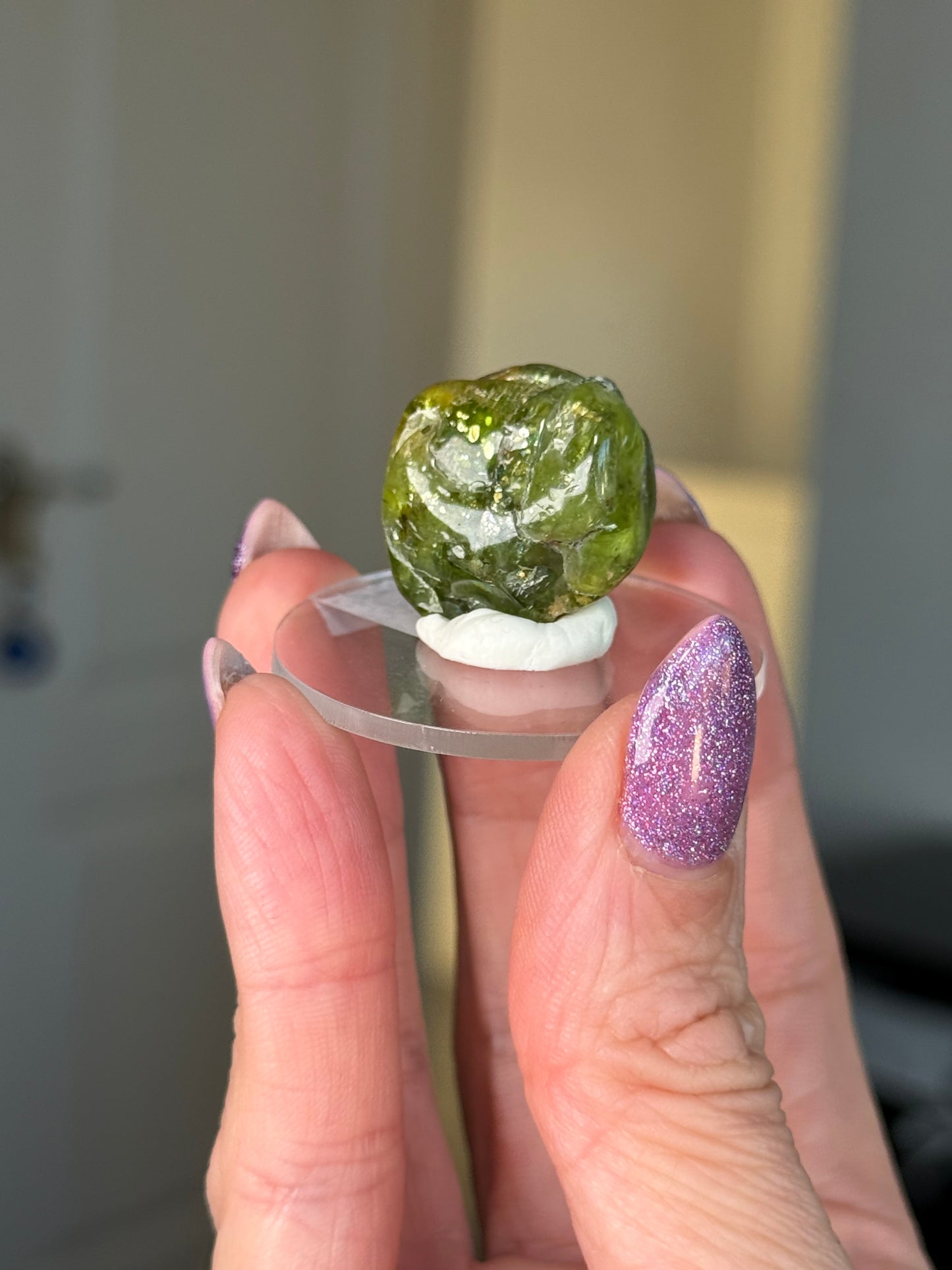 Peridot Tumble On Stand