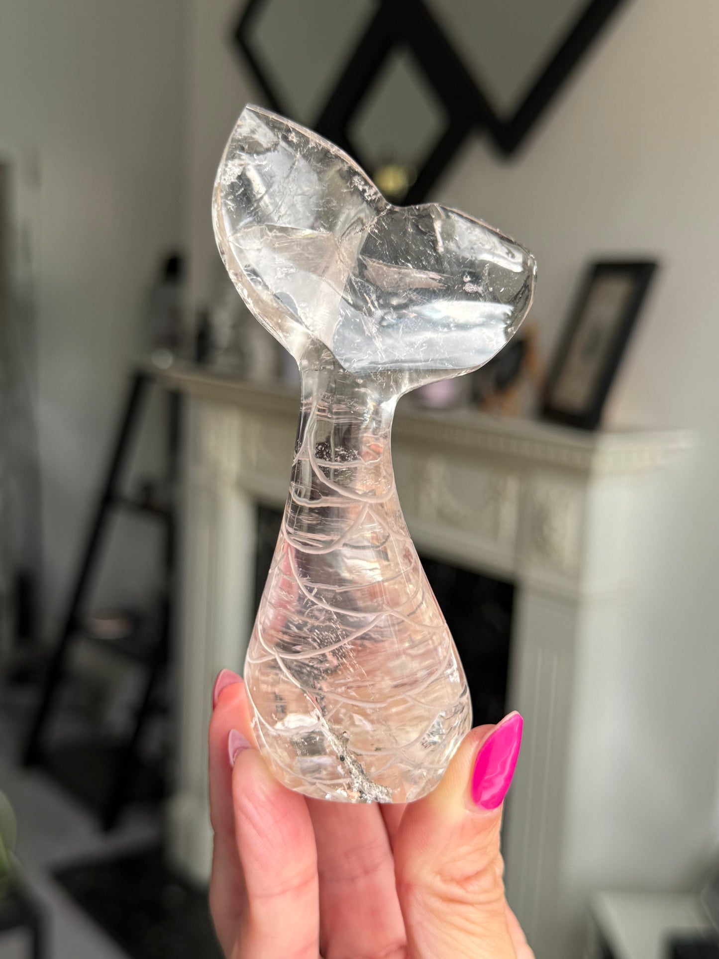 Master Carved Mermaid Tail - Clear Quartz