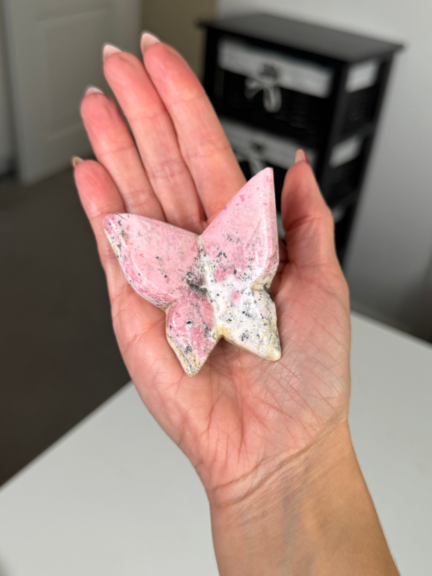 Peruvian Rhodonite Butterfly With Stand