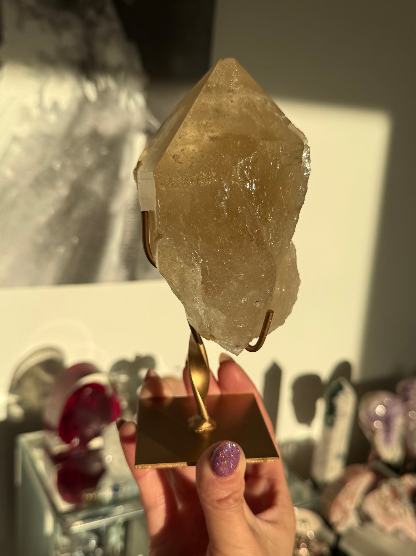 Natural Unpolished Citrine On Stand