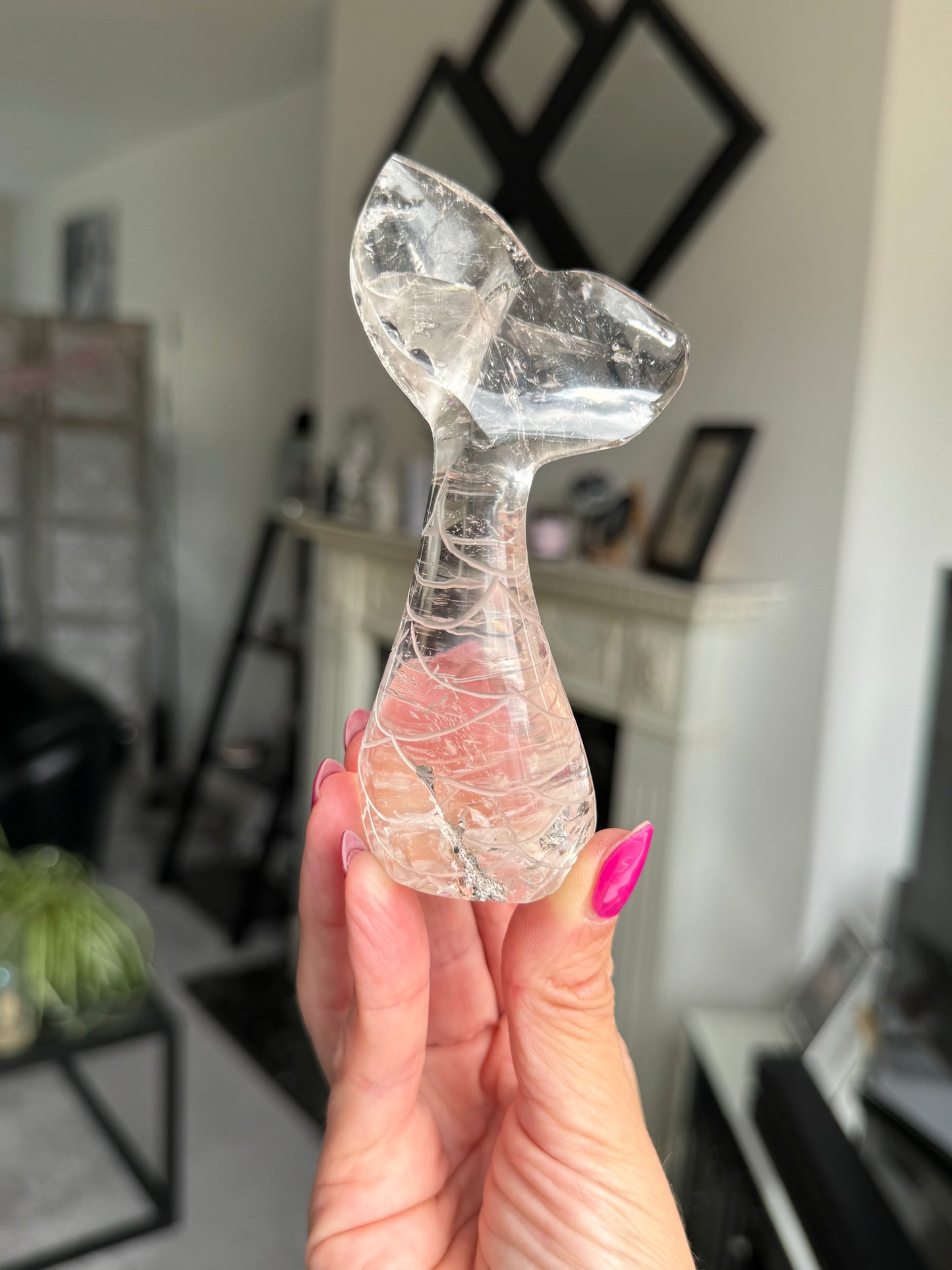 Master Carved Mermaid Tail - Clear Quartz