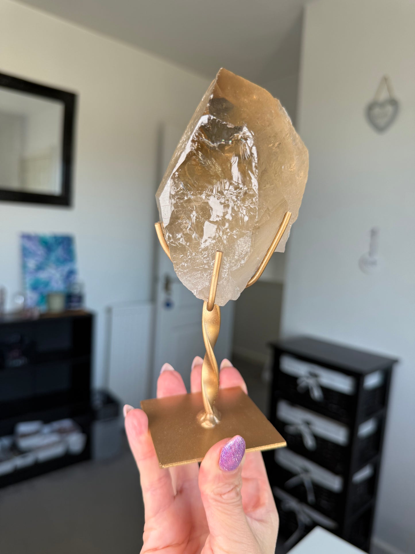 Natural Unpolished Citrine On Stand