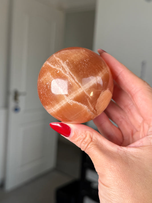 Imperfect Honey Calcite Sphere