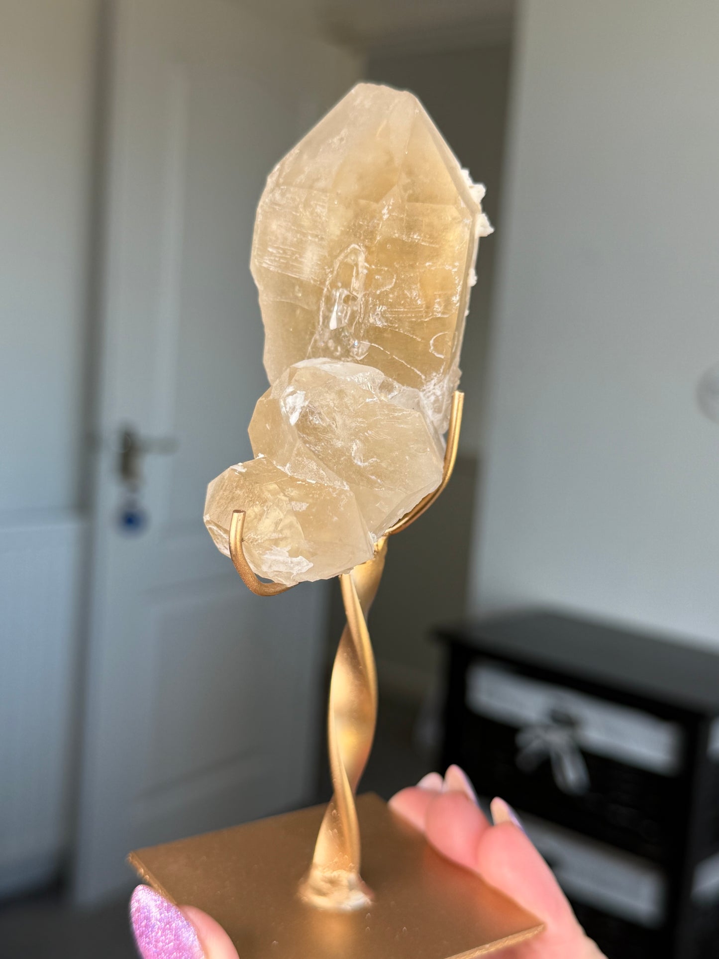 Natural Unpolished Citrine On Stand