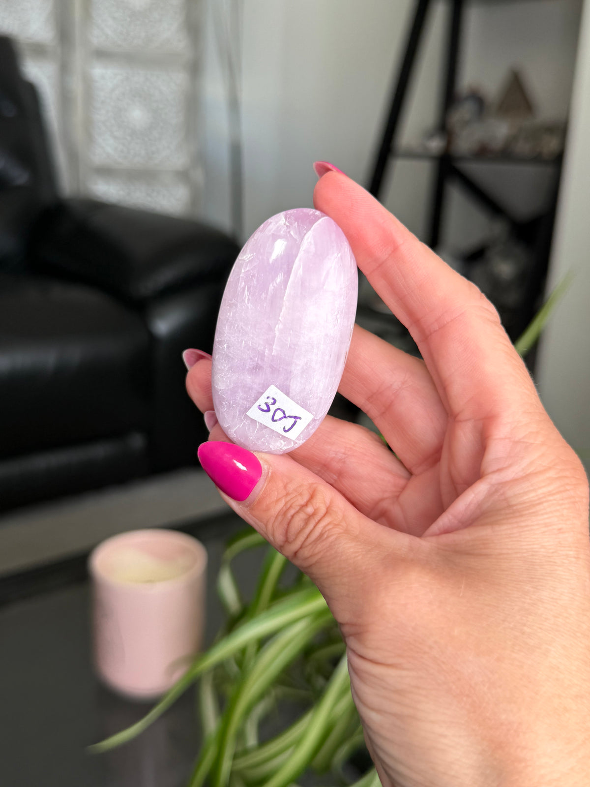 Kunzite Palm Stone