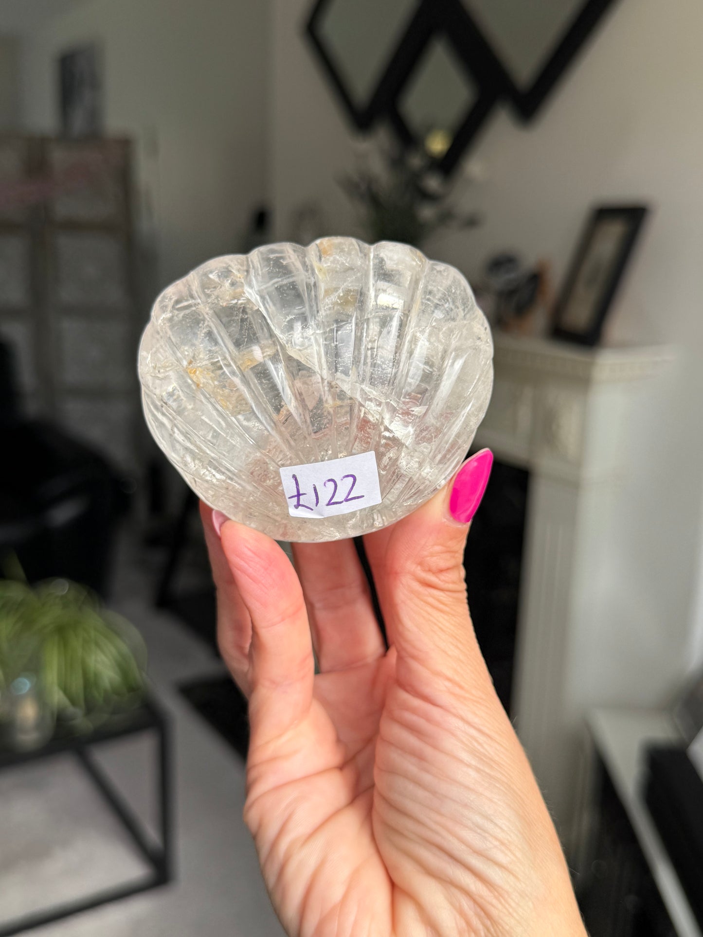 Master Carved Clear Quartz Shell