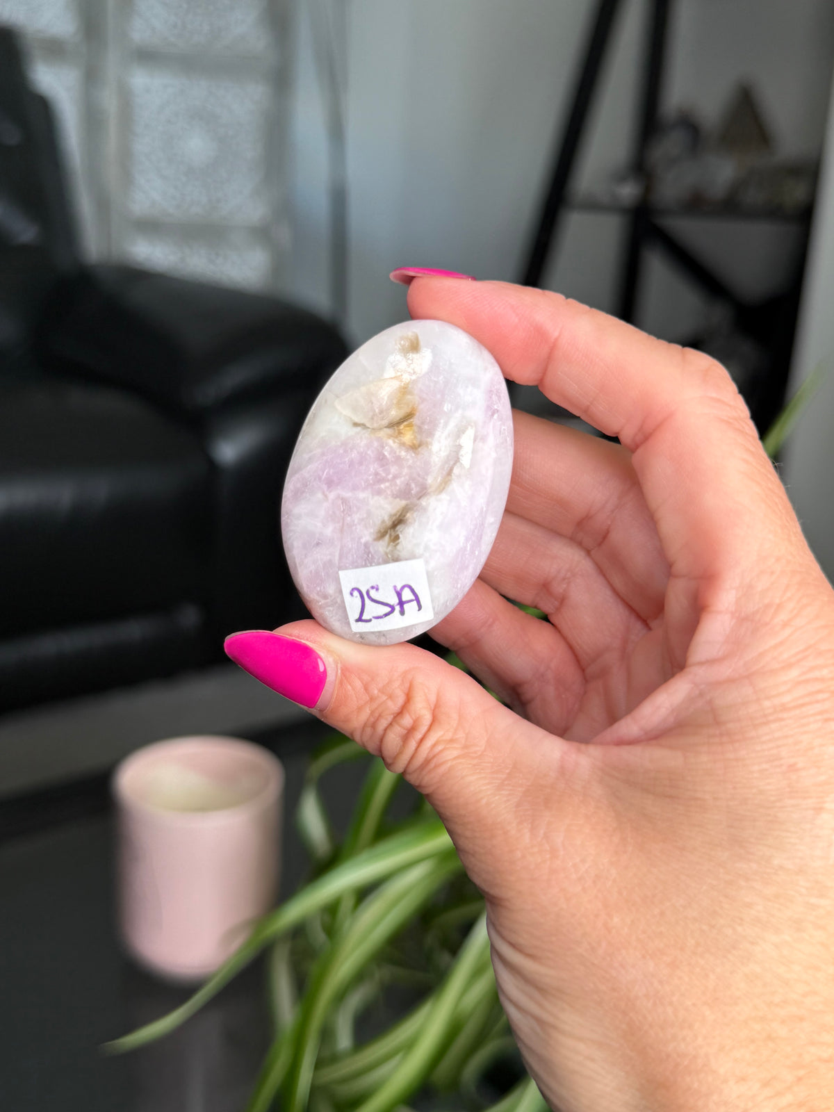 Kunzite Palm Stone