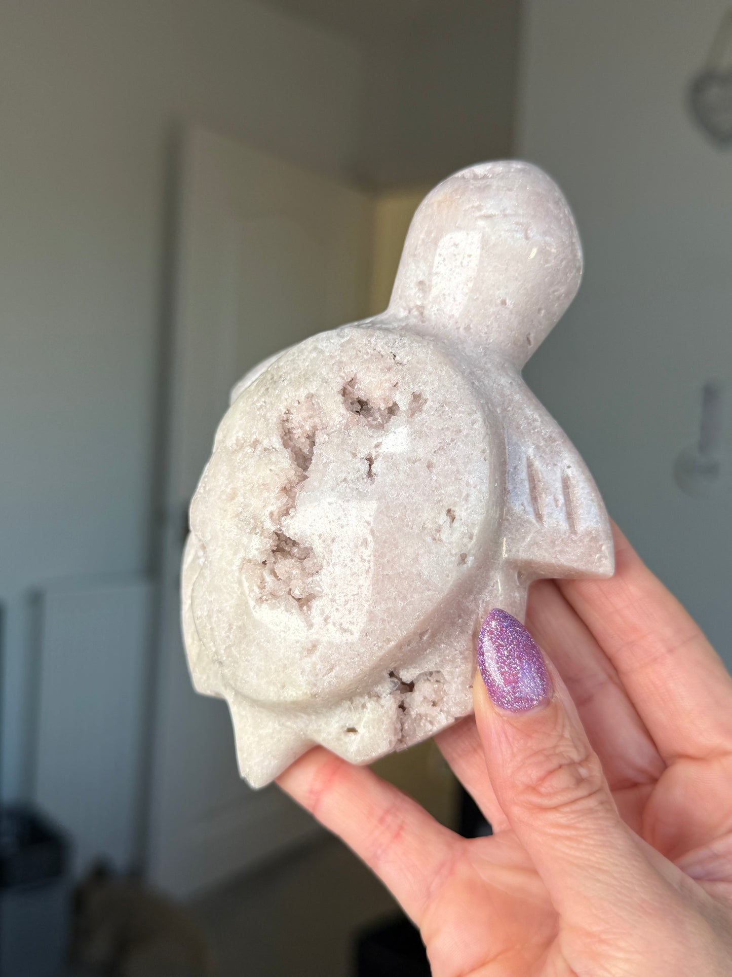 Pink Amethyst Turtle With Stand