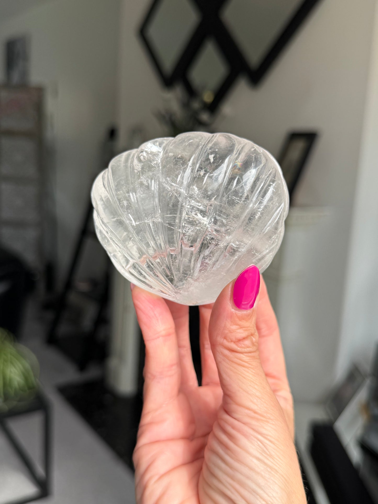 Master Carved Clear Quartz Shell