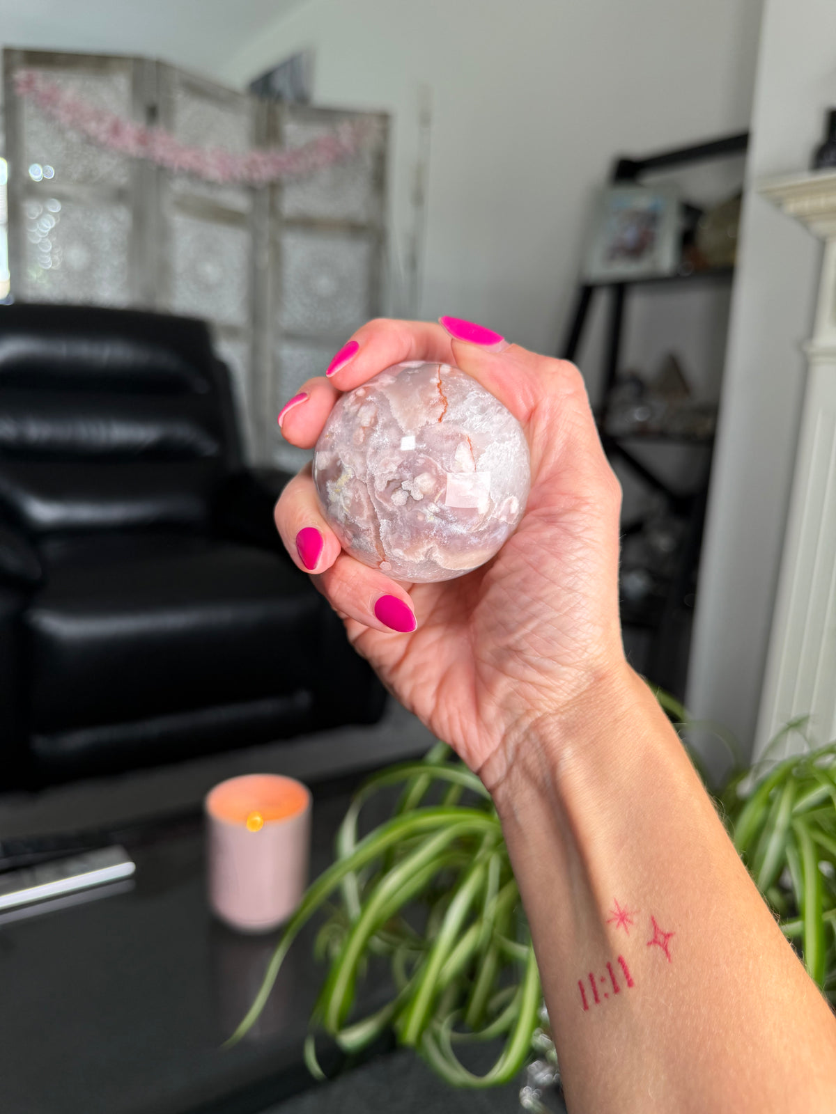 Flower Agate Sphere
